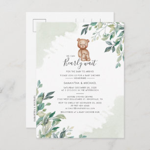 Koppelingen Baby shower Eucalyptus Greenery Script Uitnodiging Briefkaart