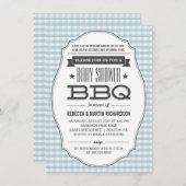 Koppelingen BBQ Boy Baby Shower-uitnodigingen Kaart (Voorkant / Achterkant)