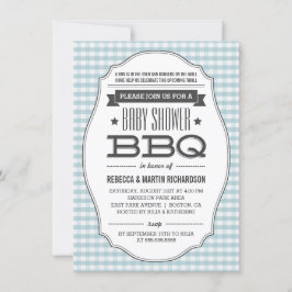 Koppelingen BBQ Boy Baby Shower-uitnodigingen Kaart
