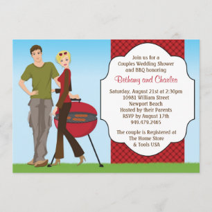 Koppelingen BBQ Wedding Shower Uitnodiging