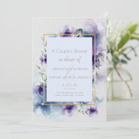 Koppelingen blauw-Violet Vertaalde Waterverf venti Kaart (Staand voorkant)