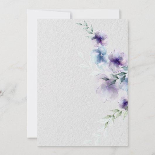 Koppelingen blauw-Violet Vertaalde Waterverf venti Kaart (Achterkant)