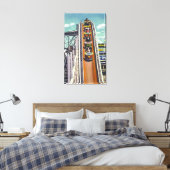 Koppelingen die de vliegturns omlaag gaan canvas afdruk (Insitu (Slaapkamer))