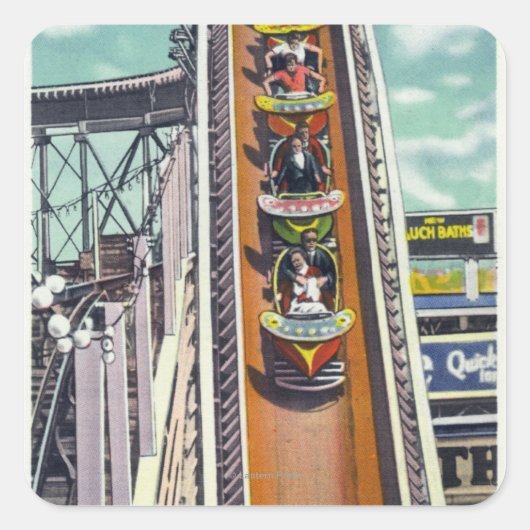 Koppelingen die de vliegturns omlaag gaan vierkante sticker (Voorkant)