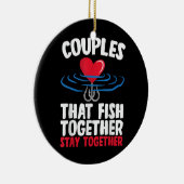 Koppelingen die samen vissen, blijven samen Gevist Keramisch Ornament (Rechts)