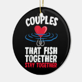 Koppelingen die samen vissen, blijven samen Gevist Keramisch Ornament (Links)