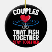 Koppelingen die samen vissen, blijven samen Gevist Keramisch Ornament (Achterkant)