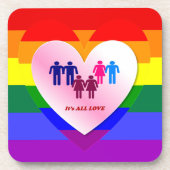 Koppelingen in het hart van de All Love Pride Bier Onderzetter (Voorkant)