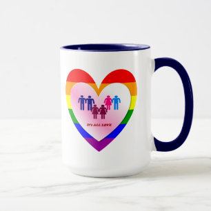 Koppelingen in het hart van de All Love Pride Mok