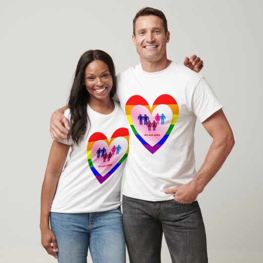 Koppelingen in het hart van de All Love Pride T-shirt (Unisex)