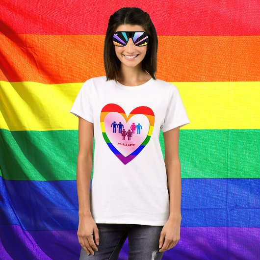 Koppelingen in het hart van de All Love Pride T-shirt