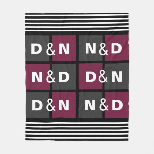 Koppelingen Initialen gesmokkeld met een modern pa Fleece Deken (Voorkant)