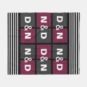 Koppelingen Initialen gesmokkeld met een modern pa Fleece Deken (Voorkant (Horizontaal))