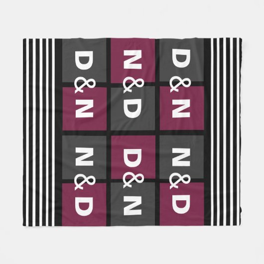 Koppelingen Initialen gesmokkeld met een modern pa Fleece Deken (Voorkant (Horizontaal))