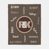 Koppelingen Initialen gesmokkeld samengevoegd met  Fleece Deken (Voorkant)