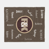 Koppelingen Initialen gesmokkeld samengevoegd met  Fleece Deken (Voorkant (Horizontaal))