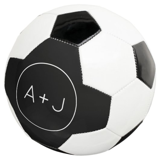 Koppelingen Initialen Matig cirkelMonogram | B & W Voetbal (Drie kwart)