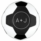 Koppelingen Initialen Matig cirkelMonogram | B & W Voetbal (Voorkant)