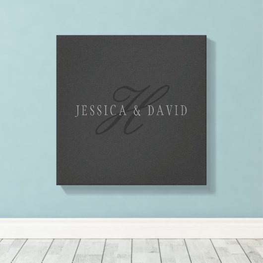 Koppelingen Namen en Naam monogram Canvas Afdruk (Insitu (Houten vloer))
