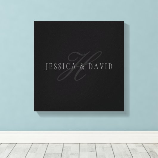 Koppelingen Namen en Naam monogram Canvas Afdruk (Insitu (Houten vloer))