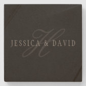 Koppelingen Namen en Naam monogram Stenen Onderzetter (Voorkant)