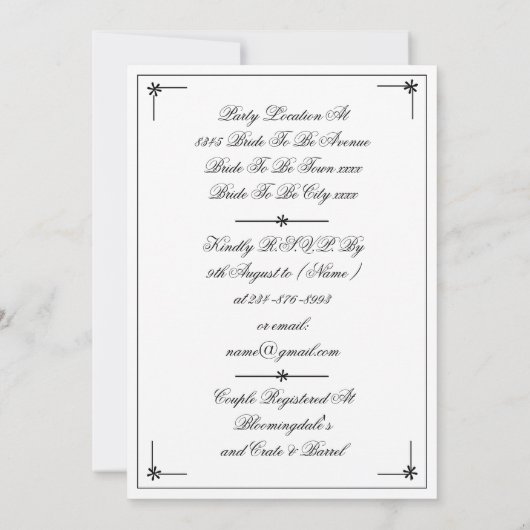 Koppelingen tonen elvormend Elegant Chic White Cus Kaart (Achterkant)