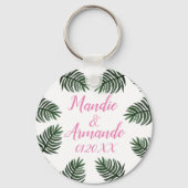 Koppelingen Tropische groen-bruiloft Sleutelhanger (Voorkant)