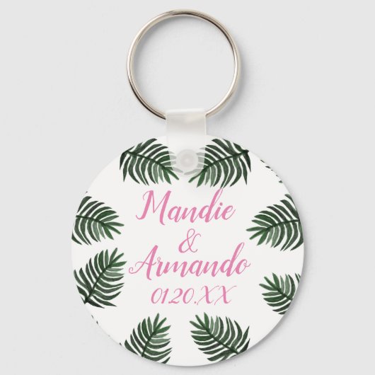 Koppelingen Tropische groen-bruiloft Sleutelhanger (Voorkant)