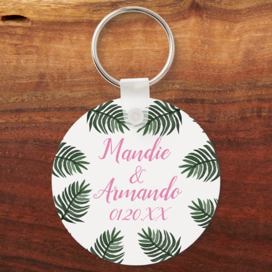 Koppelingen Tropische groen-bruiloft Sleutelhanger (Voorkant)