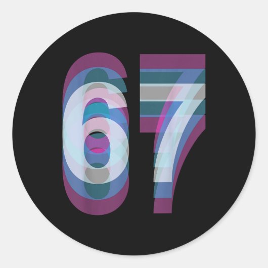 Koppelkostuum 67 Six Seven Meme Grappig Ronde Sticker (Voorkant)