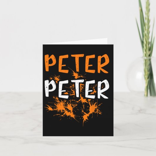 Koppelkostuum Peter Pumpkin Eater Splash Halloween Kaart (Voorkant)