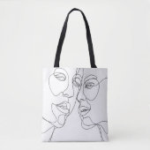 koppellijnkunst tote bag (Voorkant)