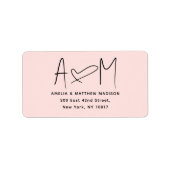 Koppelmotief Hart Roze Retouradres Etiket (Voorkant)