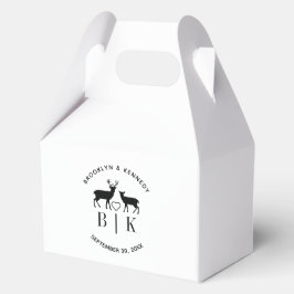 Koppelnaam Hert Monogram Rustieke Landelijke Bruil Bedankdoosjes