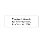 Koppelnaam Klassieke Typografie Tekst Retouradres Zelfinktende Stempel (Design)