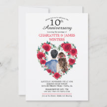 Koppelrozen waterverf 10-jarig huwelijksjubileum