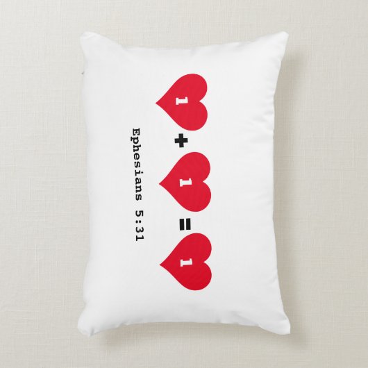 Koppels 1 PLUS 1 IS 1 Christelijk Accent Kussen (Voorkant(Verticaal))