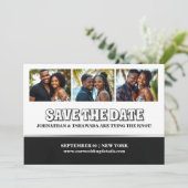 Koppels 3 foto bewerkbaar opslaan van de datum bru kaart (Staand voorkant)