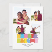 Koppels 4 fotocollage Vrolijk en helder Kerstmis Feestdagenkaart (Voorkant)