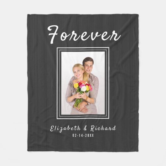 Koppels Aangepaste foto Gepersonaliseerde tekst Ge Fleece Deken (Voorkant)