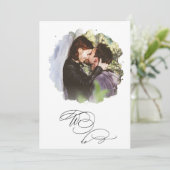 *~* Koppels Artsy FOTO RSVP + QR AR6 Huwelijk Inv Kaart (Staand voorkant)