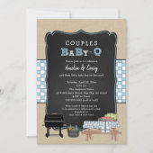 Koppels Baby Q, jongen BBQ baby shower Kaart (Voorkant)