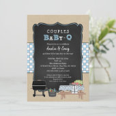 Koppels Baby Q, jongen BBQ baby shower Kaart (Staand voorkant)