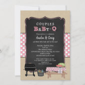 Koppels Baby Q, meisje BBQ baby shower Kaart (Voorkant)