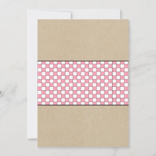 Koppels Baby Q, meisje BBQ baby shower Kaart (Achterkant)