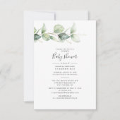 Koppels Baby shower Eucalyptus Greenery Leaves Kaart (Voorkant)