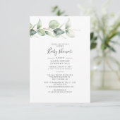 Koppels Baby shower Eucalyptus Greenery Leaves Kaart (Staand voorkant)