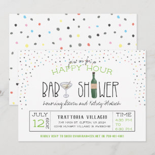 Koppels Baby Shower Happy Hour Kaart