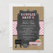 Koppels Baby shower, meisje baby-q, achtertuin BBQ Kaart (Voorkant)