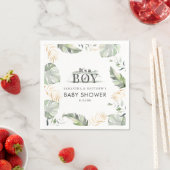 Koppels Baby shower Oerwoud Dier Botanisch papier Servet (Insitu)